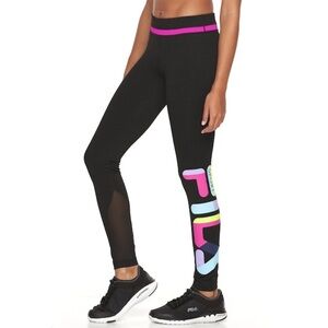 Fila Sport Reflective Graphic Yoga Leggings Gray
